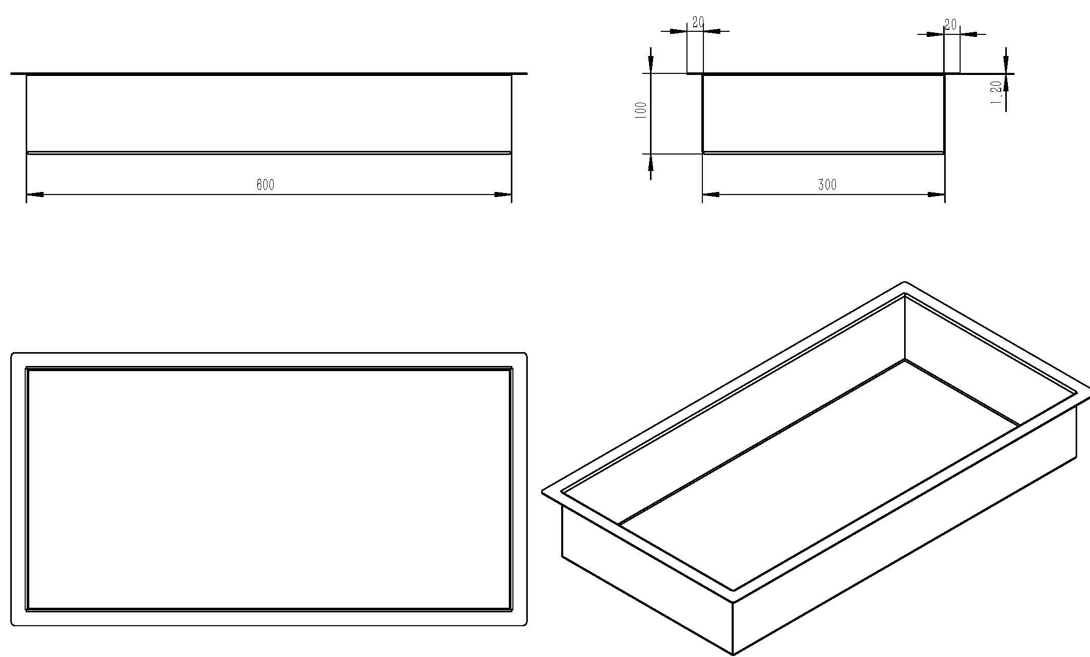 Demis inbouwnis 30 x 60 x 10 cm mat wit