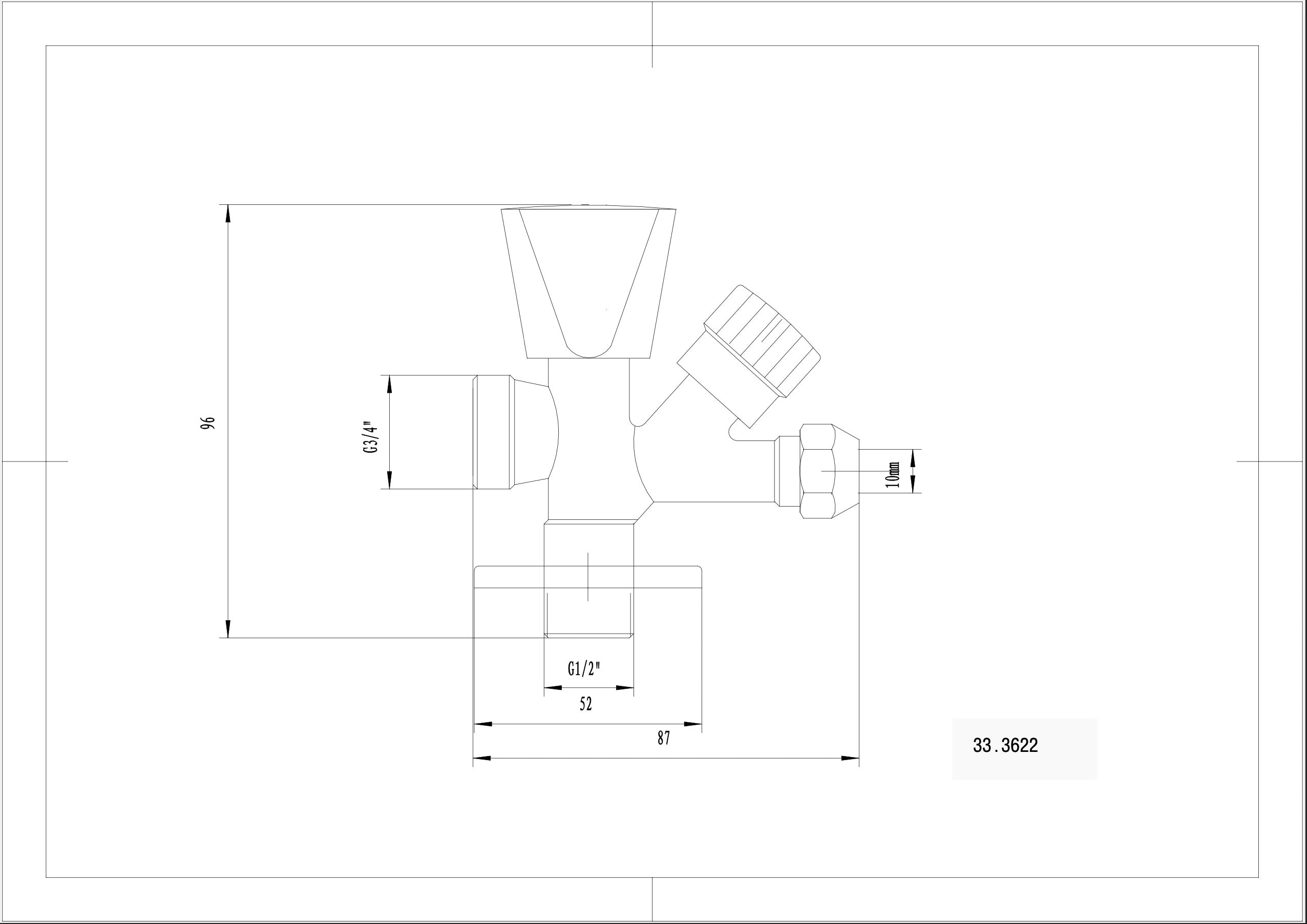 Combinatie kraantje 1/2 x 3/4 x 10mm chroom