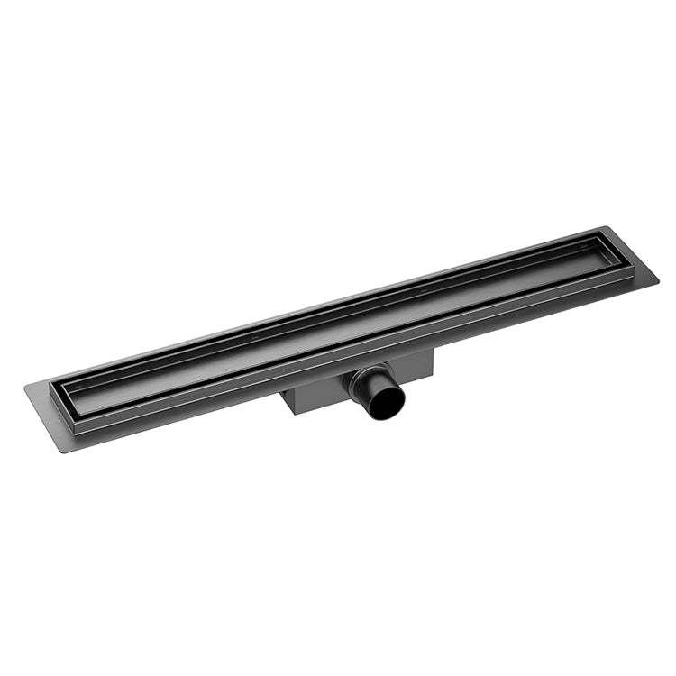 Douchegoot met flens en tegelrooster 100 x 7 cm gunmetal PVD