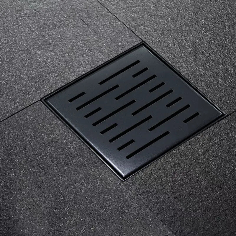 Doucheput met flens en zijuitlaat 15x15 cm mat zwart