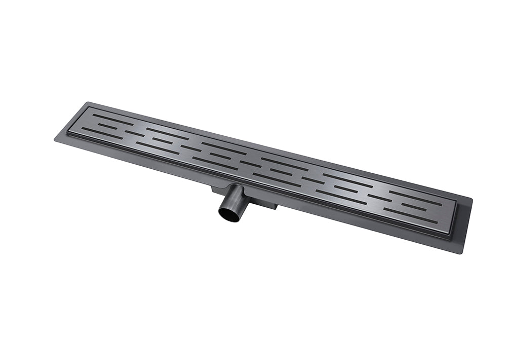 Douchegoot met flens en rooster 80 x 7 cm gunmetal PVD