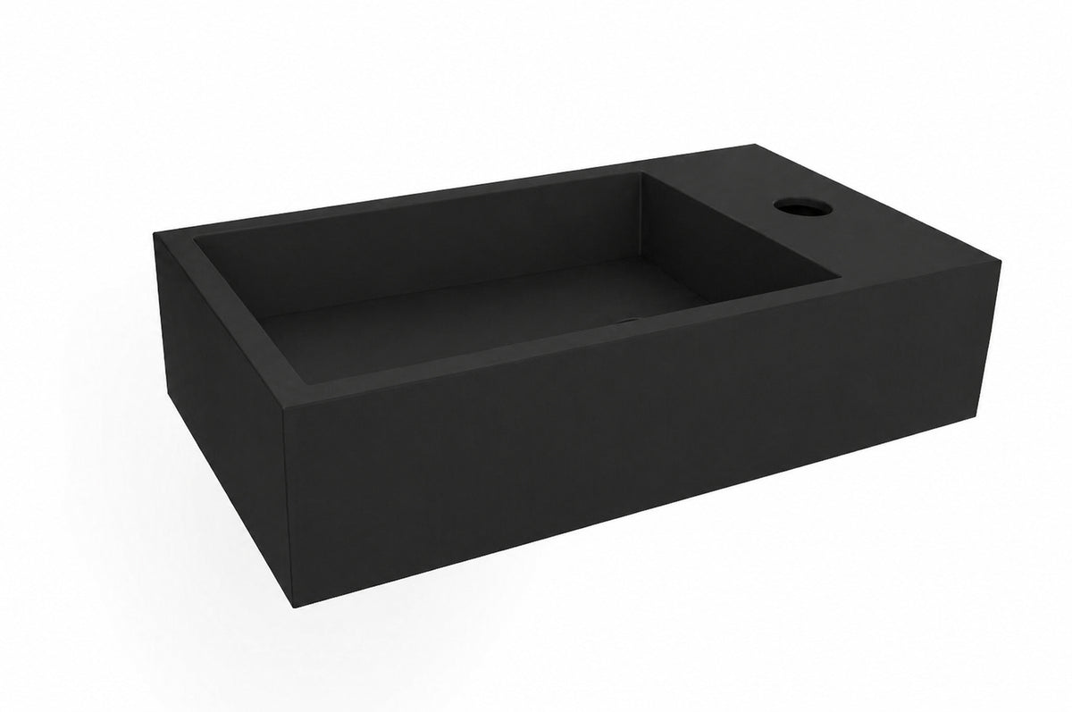 Wiesbaden lotte fontein rechts 40 x 22 x 10 cm solid surface mat zwart
