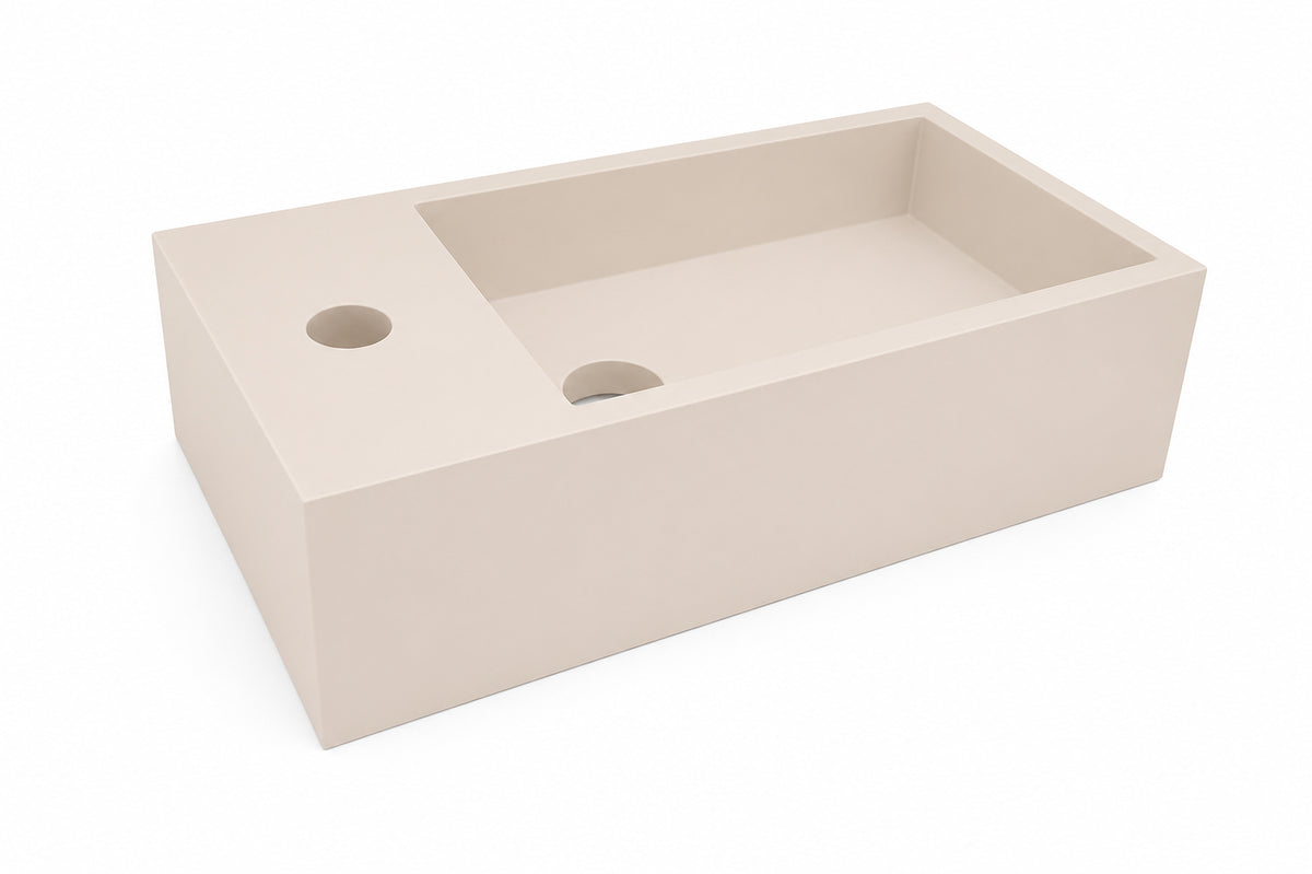 Wiesbaden lotte fontein links 40 x 22 x 10 cm solid surface beige