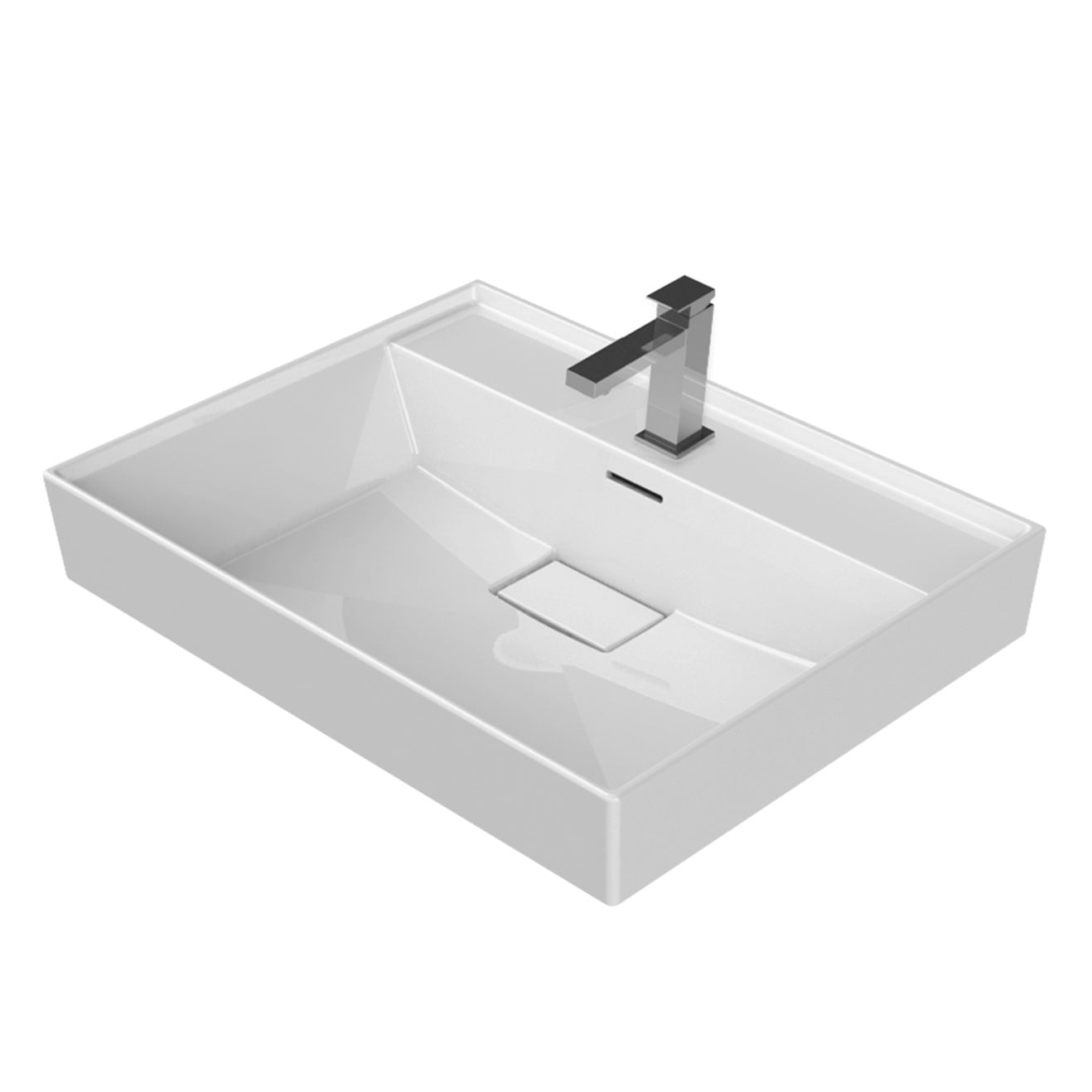 Aloni keramische wastafel (100x48x10cm) - wit