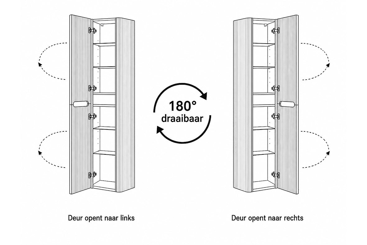 Wiesbaden Sulora kolomkast afgeronde hoeken geribbeld 160 x 40 x 35 cm mat beige