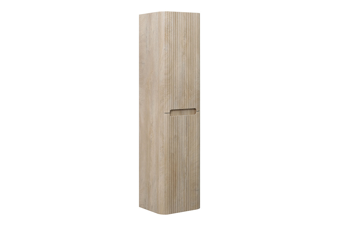 Sulora kolomkast afgeronde hoeken geribbeld 160 x 40 x 35 cm licht eiken