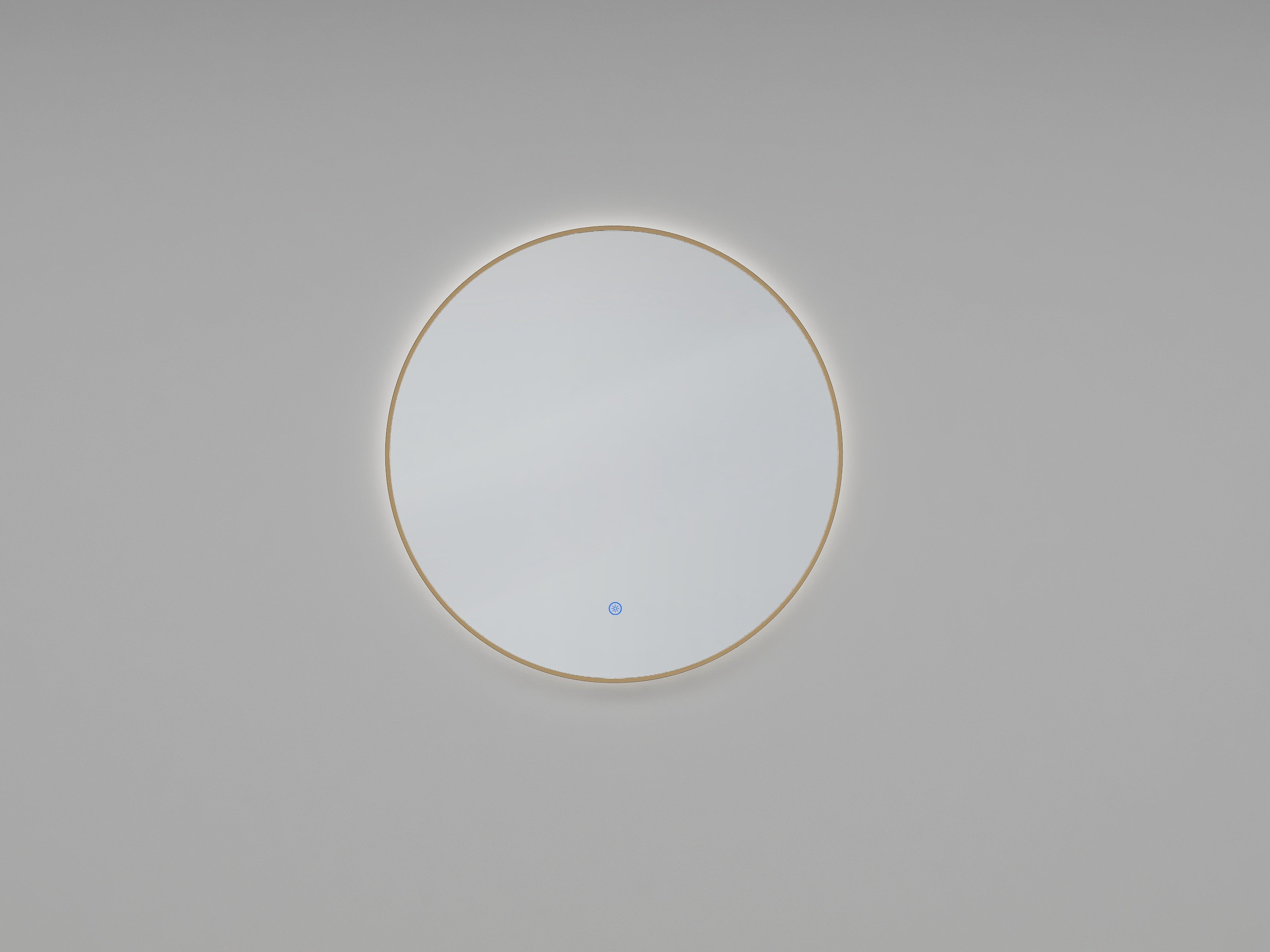 Novi spiegel rond met LED, dimbaar 60 cm geborsteld messing