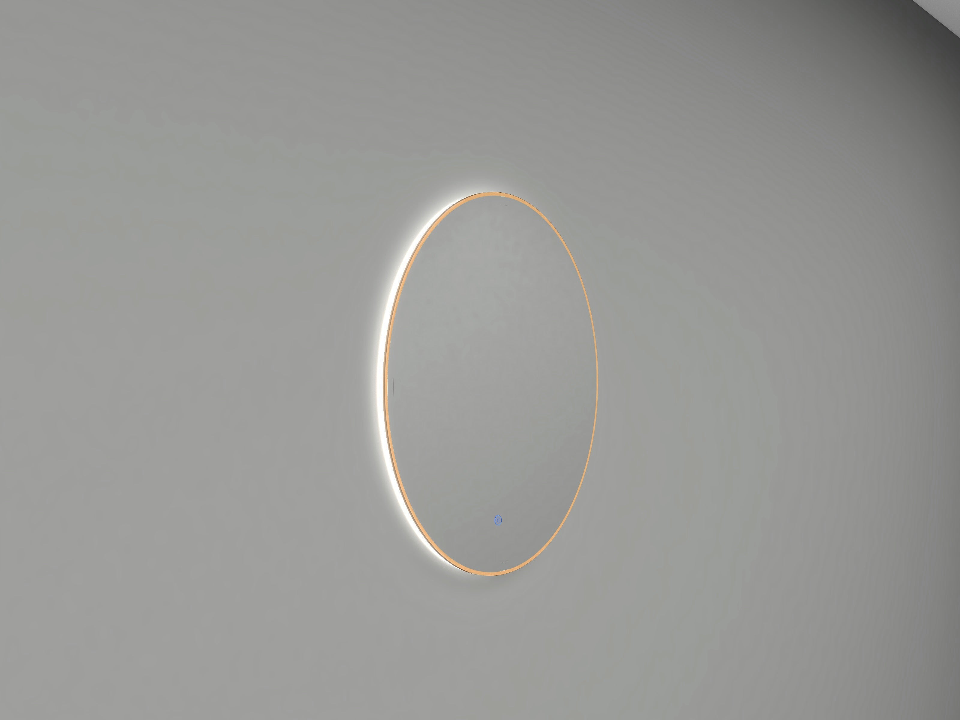 Novi spiegel rond met LED, dimbaar 100 cm geborsteld messing