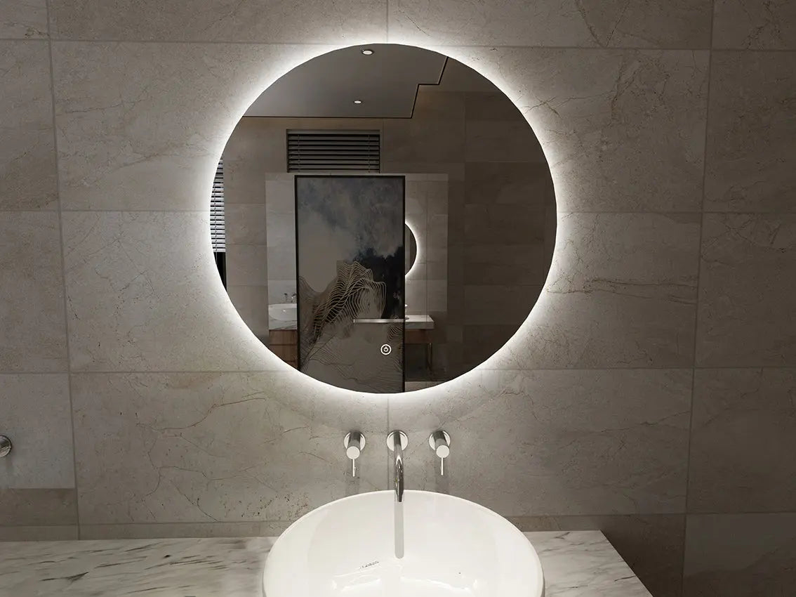 Giro spiegel rond met LED, dimbaar en spiegelverwarming 120 cm