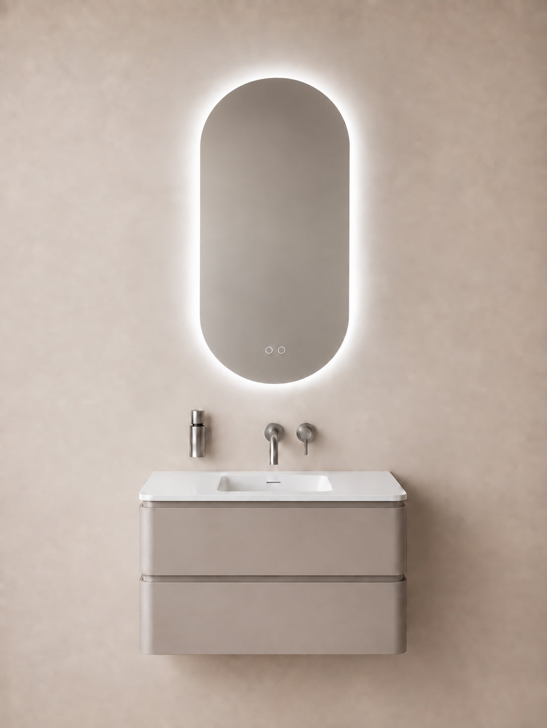Wiesbaden lumora spiegel ovaal met LED, dimbaar en spiegelverwarming 100 x 50 cm