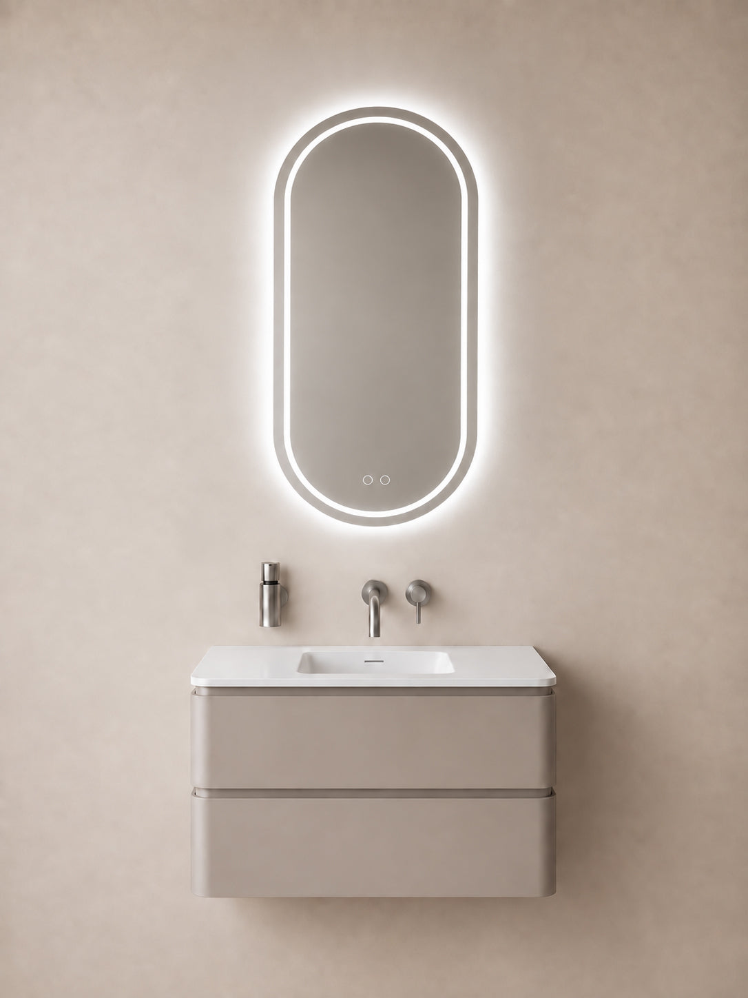 Wiesbaden lumora spiegel ovaal met LED, dimbaar en spiegelverwarming 100 x 50 cm