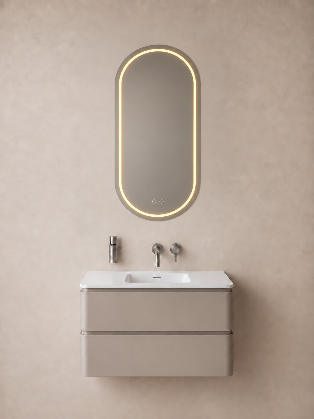 Wiesbaden lumora spiegel ovaal met LED, dimbaar en spiegelverwarming 100 x 50 cm