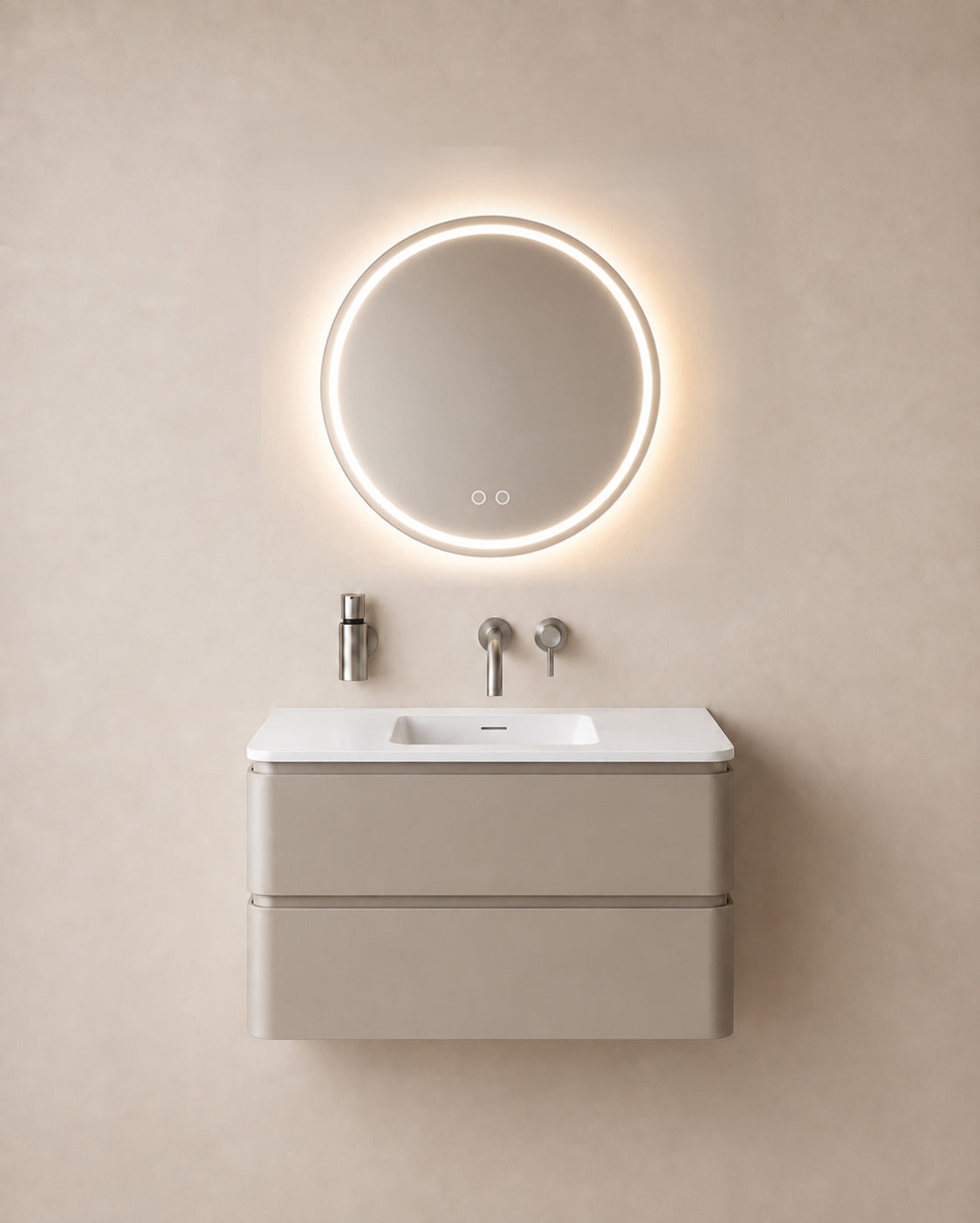 Wiesbaden lumora spiegel rond met LED, dimbaar en spiegelverwarming 60 cm