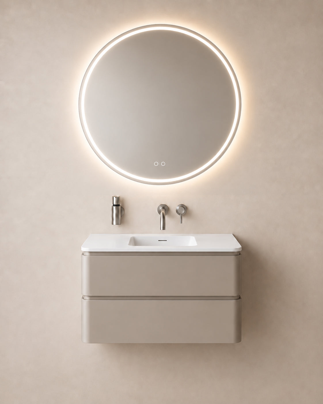 Wiesbaden lumora spiegel rond met LED, dimbaar en spiegelverwarming 100 cm