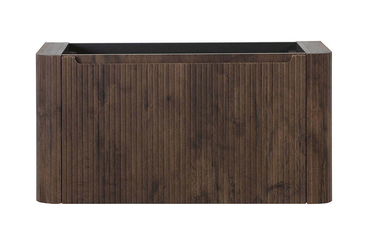 Wiesbaden sulora onderkast afgeronde hoeken geribbeld met 1 lade 1 uitsparing 80 x 48 cm bruin eiken
