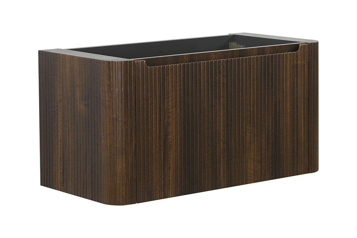 Wiesbaden sulora onderkast afgeronde hoeken geribbeld met 1 lade 1 uitsparing 120 x 48 cm walnoot