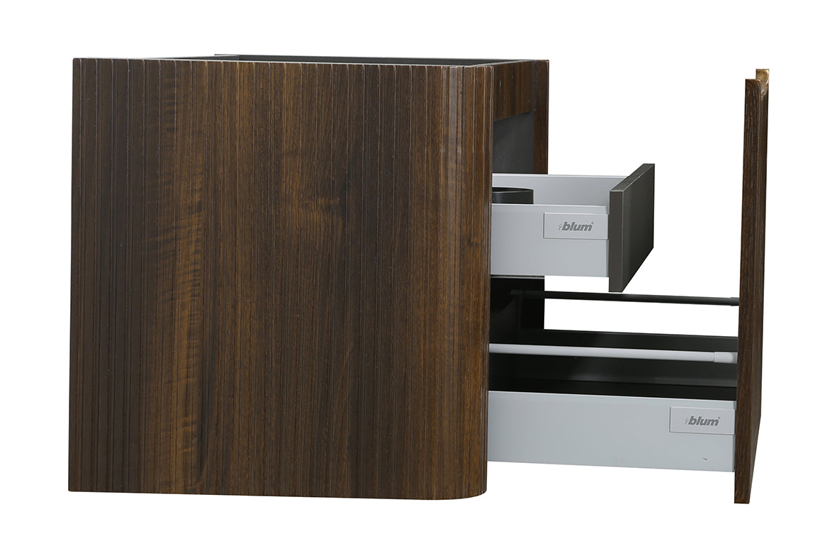 Wiesbaden sulora onderkast afgeronde hoeken geribbeld met 1 lade 1 uitsparing 120 x 48 cm walnoot