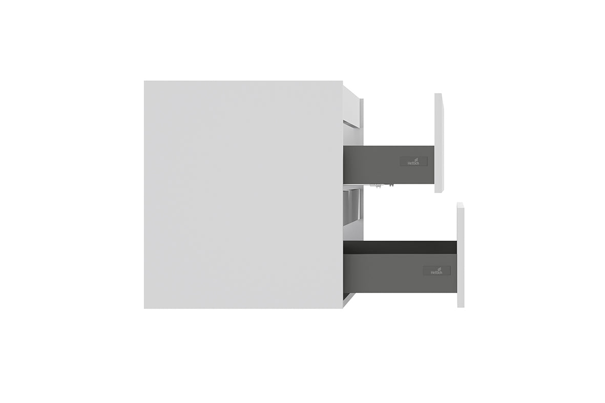 Alvara onderkast met 2 laden 1 uitsparing 100 x 46 cm mat wit
