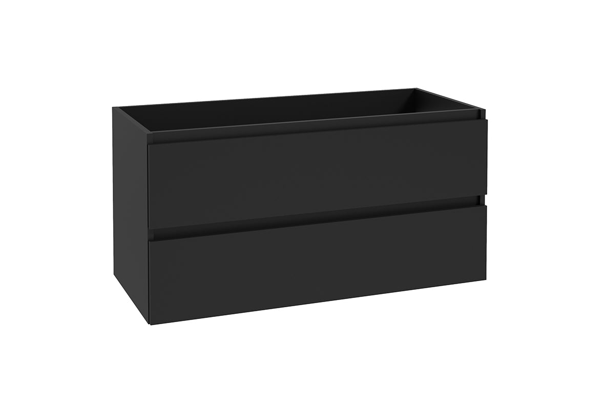 Alvara onderkast met 2 laden 1 uitsparing 100 x 46 cm mat zwart