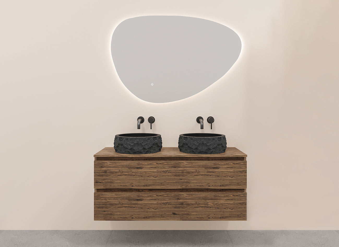 Alvara onderkast met 2 laden 2 uitsparingen 120 x 46 cm warm eiken