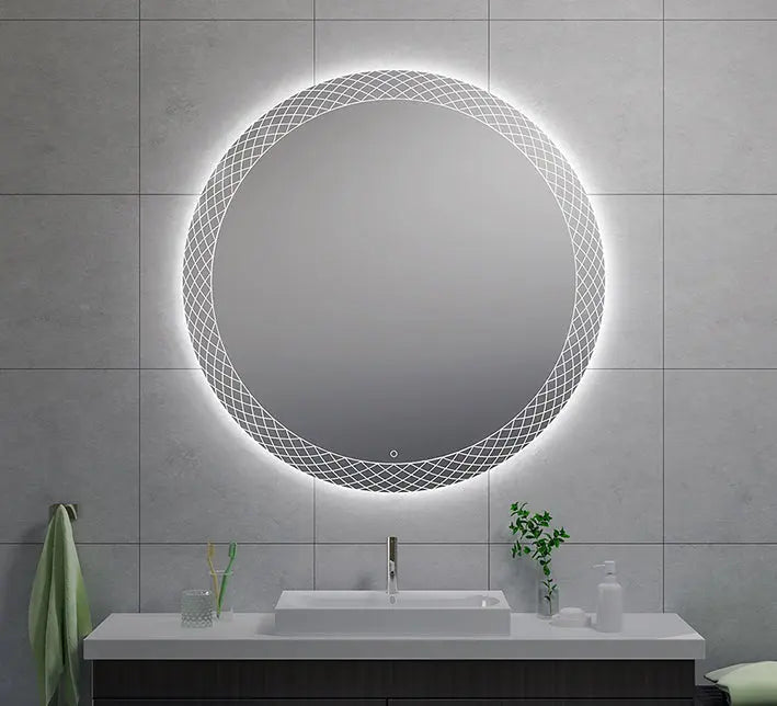 Deco spiegel rond met LED, dimbaar 120 cm