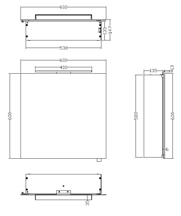 Bright spiegelkast met LED 60 x 60 x 14 cm