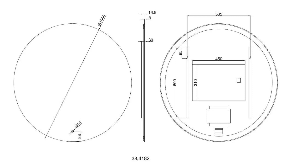 Soul spiegel rond met LED, dimbaar en spiegelverwarming 100 cm