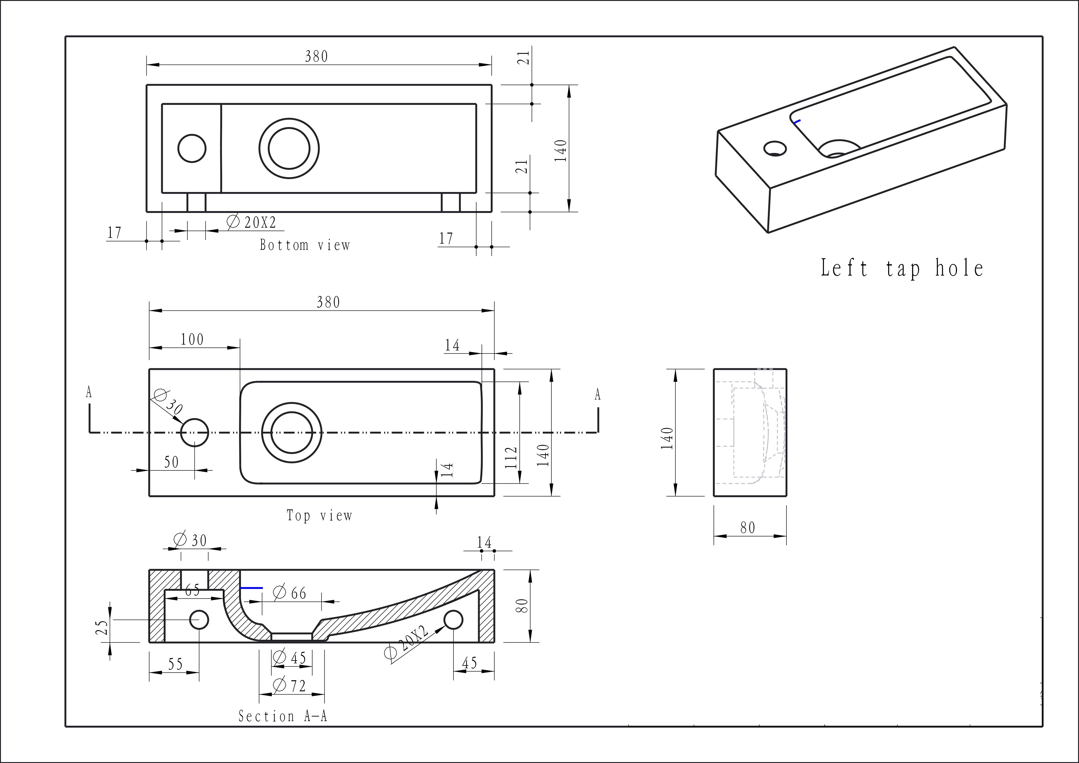 Raw fontein links 38x14x8 cm hardsteen gezoet