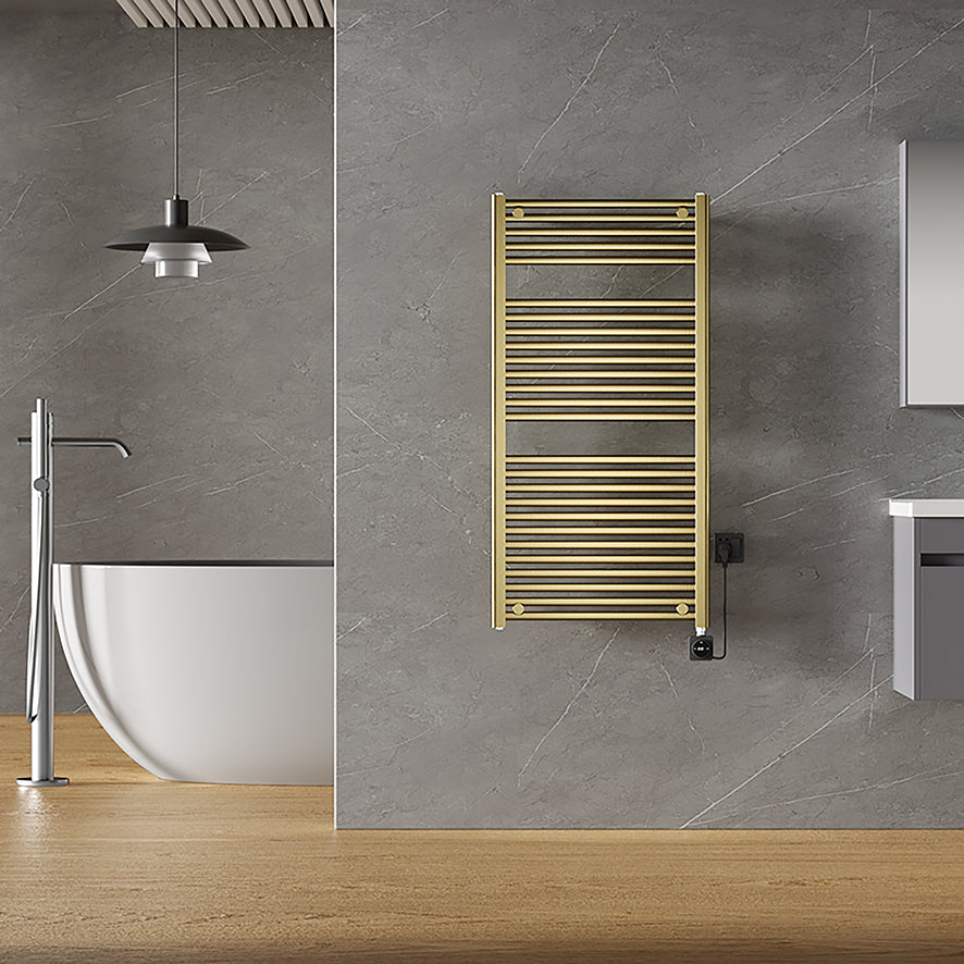 Wiesbaden elara elektrische radiator Smart WiFi 118,5 x 60 cm geborsteld messing PVD