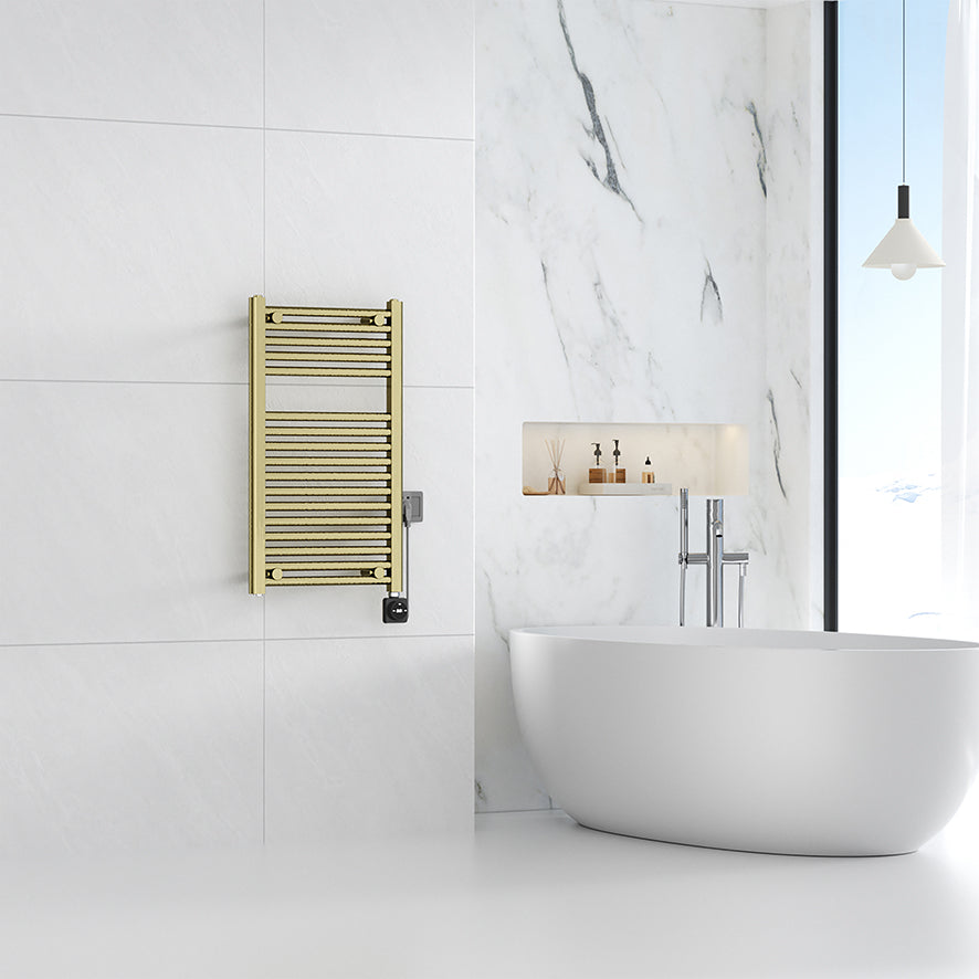 Wiesbaden elara elektrische radiator Smart WiFi 76,6 x 45 cm geborsteld messing PVD