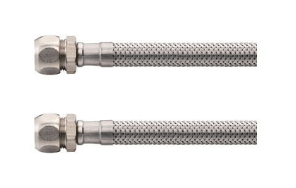 Flexibele aansluitslang 10mm knel x 12mm knel 60 cm RVS