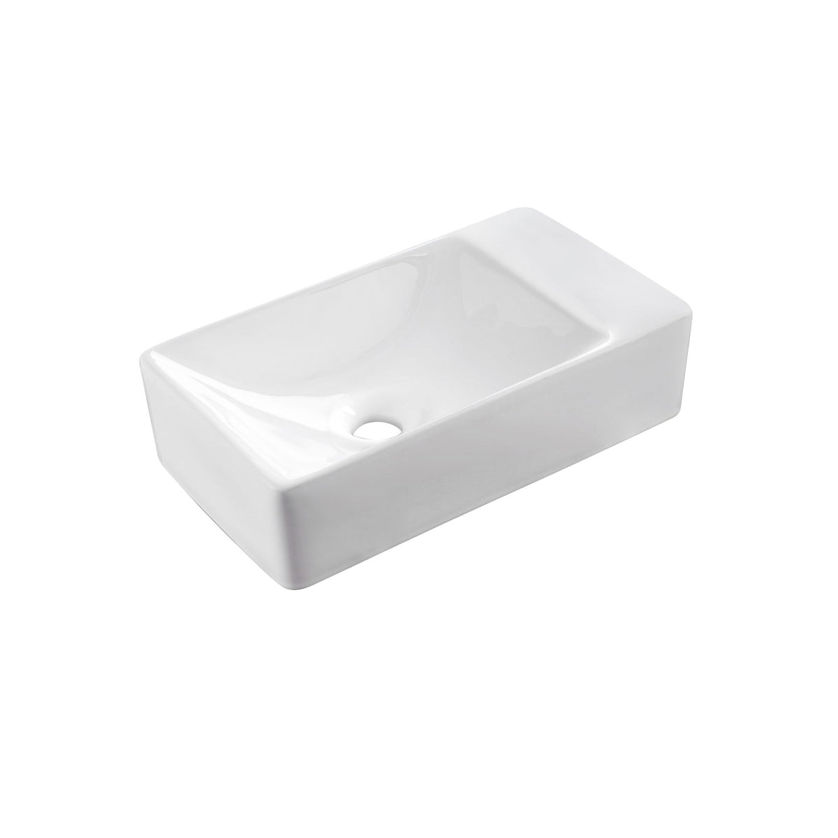 Aloni sensi fontein - rechts - zonder overloop - zonder kraangat - keramiek - 38 x 10x22 cm - glanzend wit