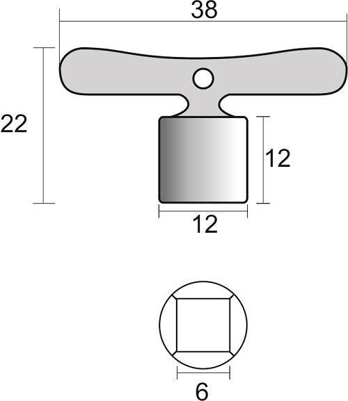 Losse sleutels voor 1/2'' tapkranen zink