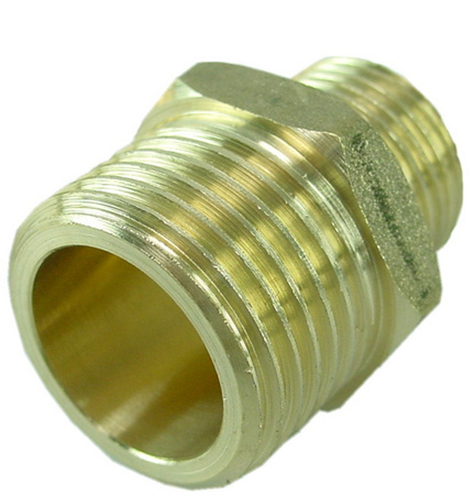 Draadfitting verloopnippel messing 3/4" bu x 3/8" bu