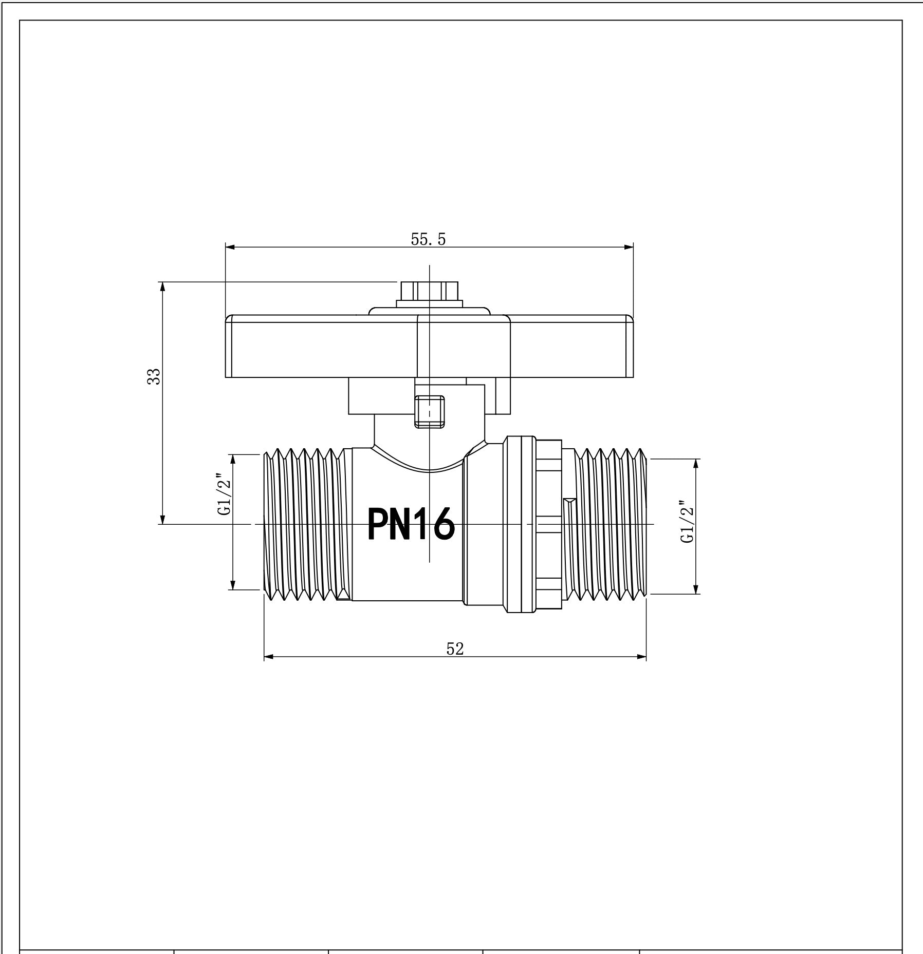 Kogelstopkraan met vlindergreep draad 1/2"M