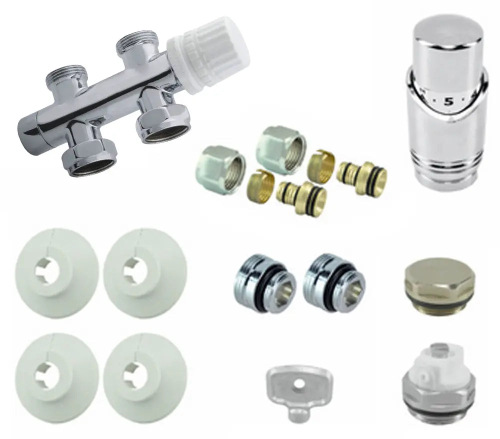 Riko onderblok set recht compleet 16 x 2,0 chroom