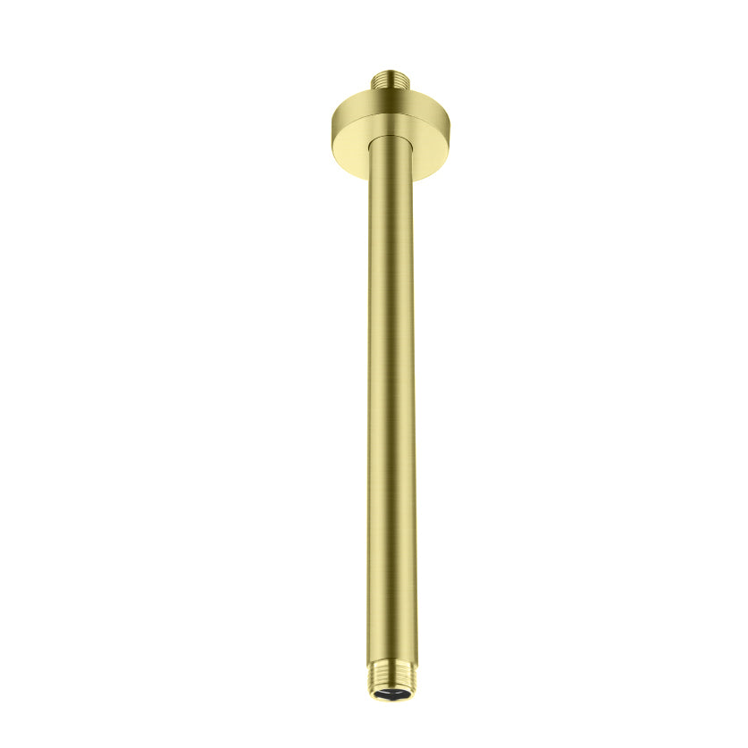 Rainshower plafondarm - universeel - 30 cm - geborsteld goud