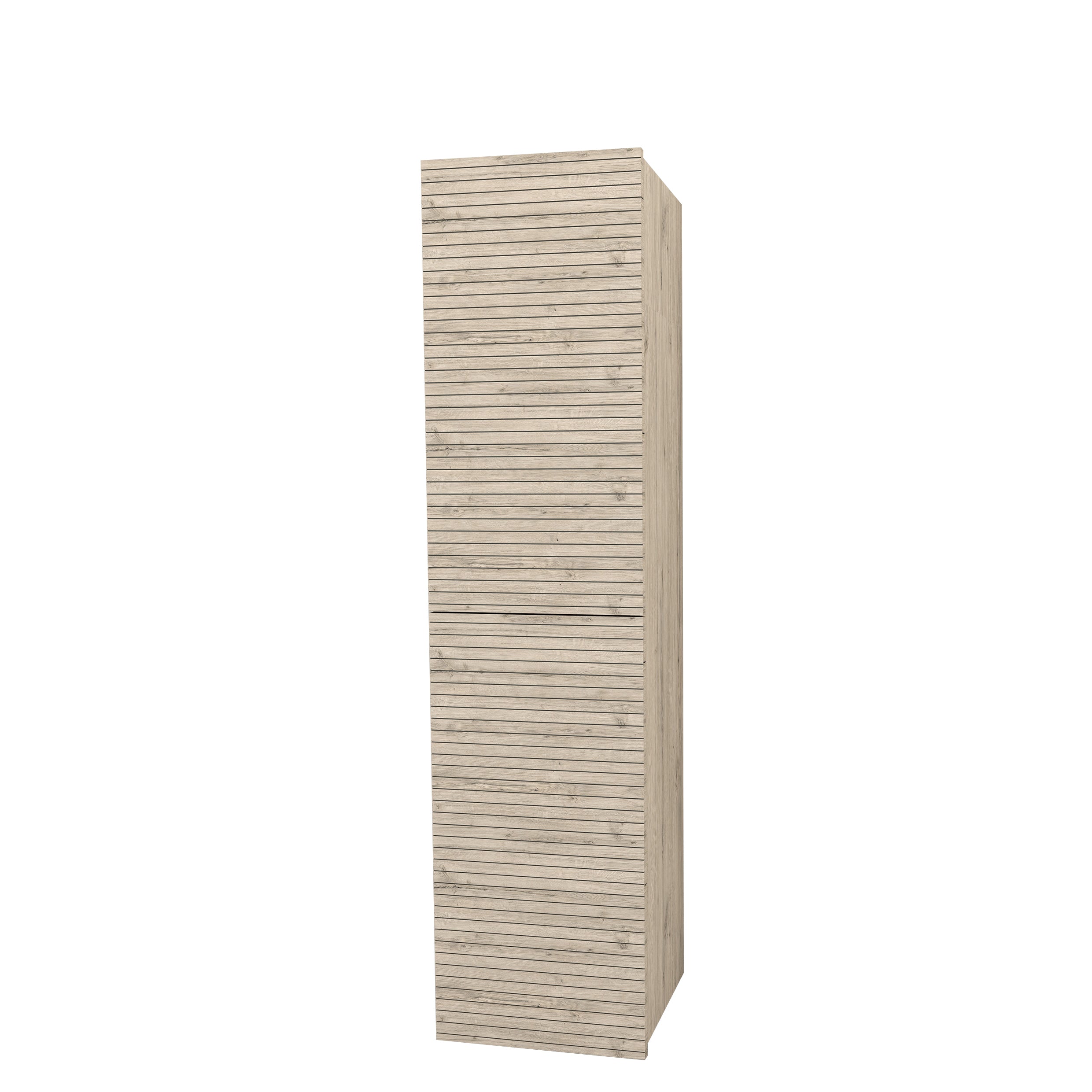 Elite kolomkast met horizontaal reliëf (160cm) - licht hout