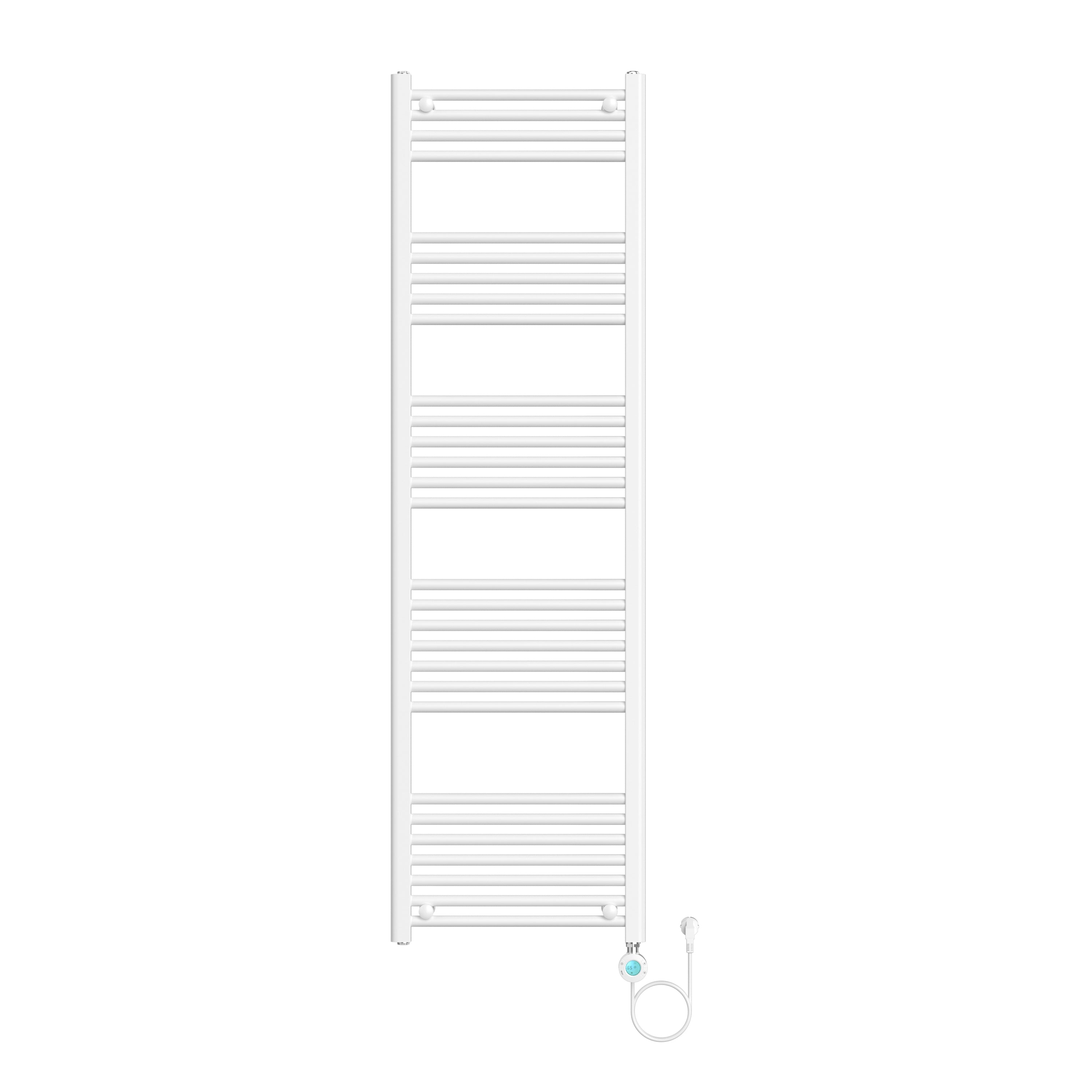 Belrad elektrische handdoekdroger - met digitale, programeerbare thermostaat - aansluiting rechts - 985w - 1700x500 mm - wit