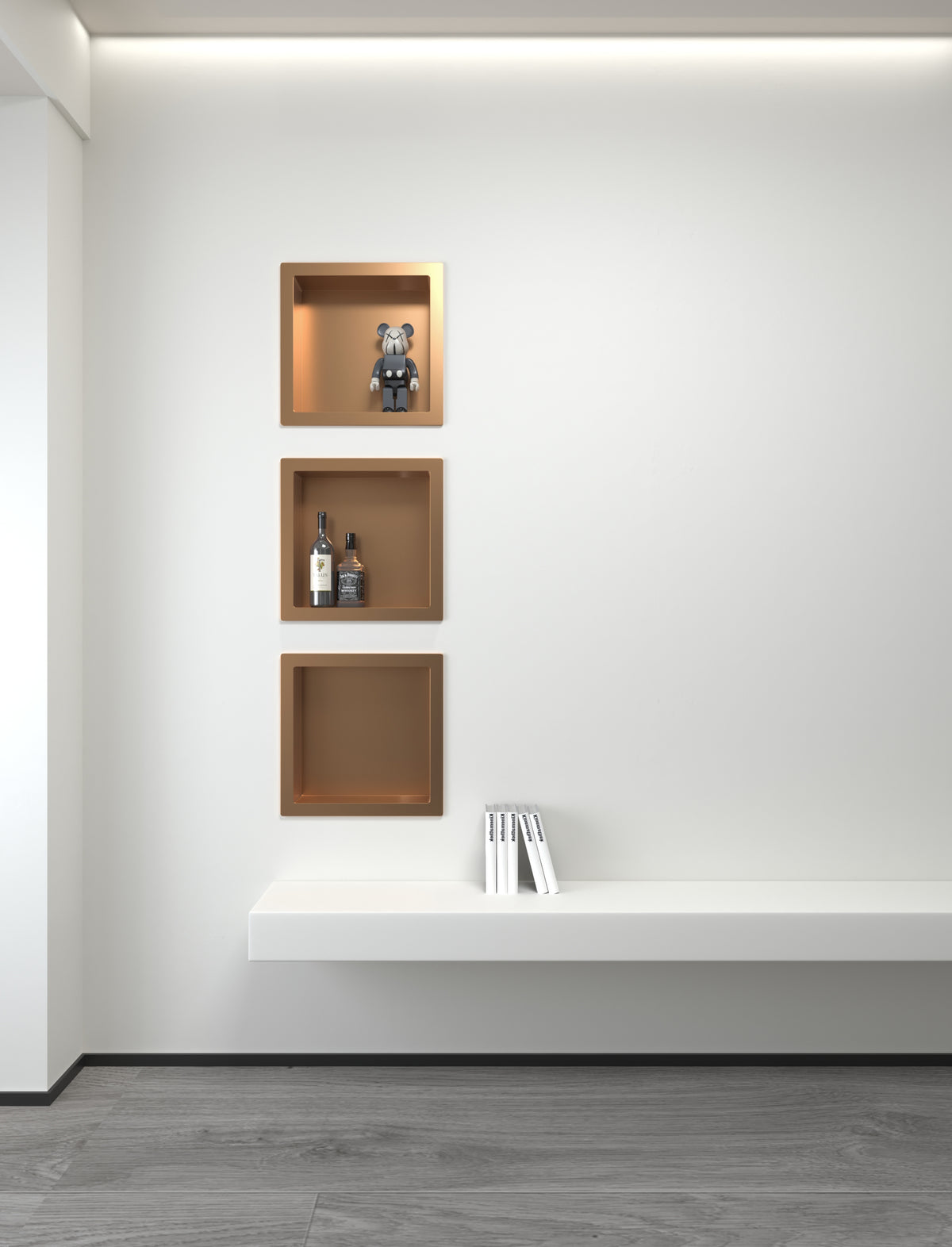 Aloni inbouwnis (300 x 300x70 mm) - bruin brons