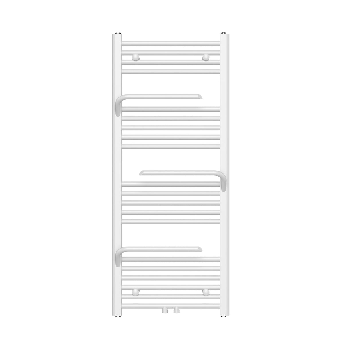 Belrad handdoekradiator - met handdoekhouder - links-rechts/middenaansluiting - 1200 x 500 mm - glanzend wit