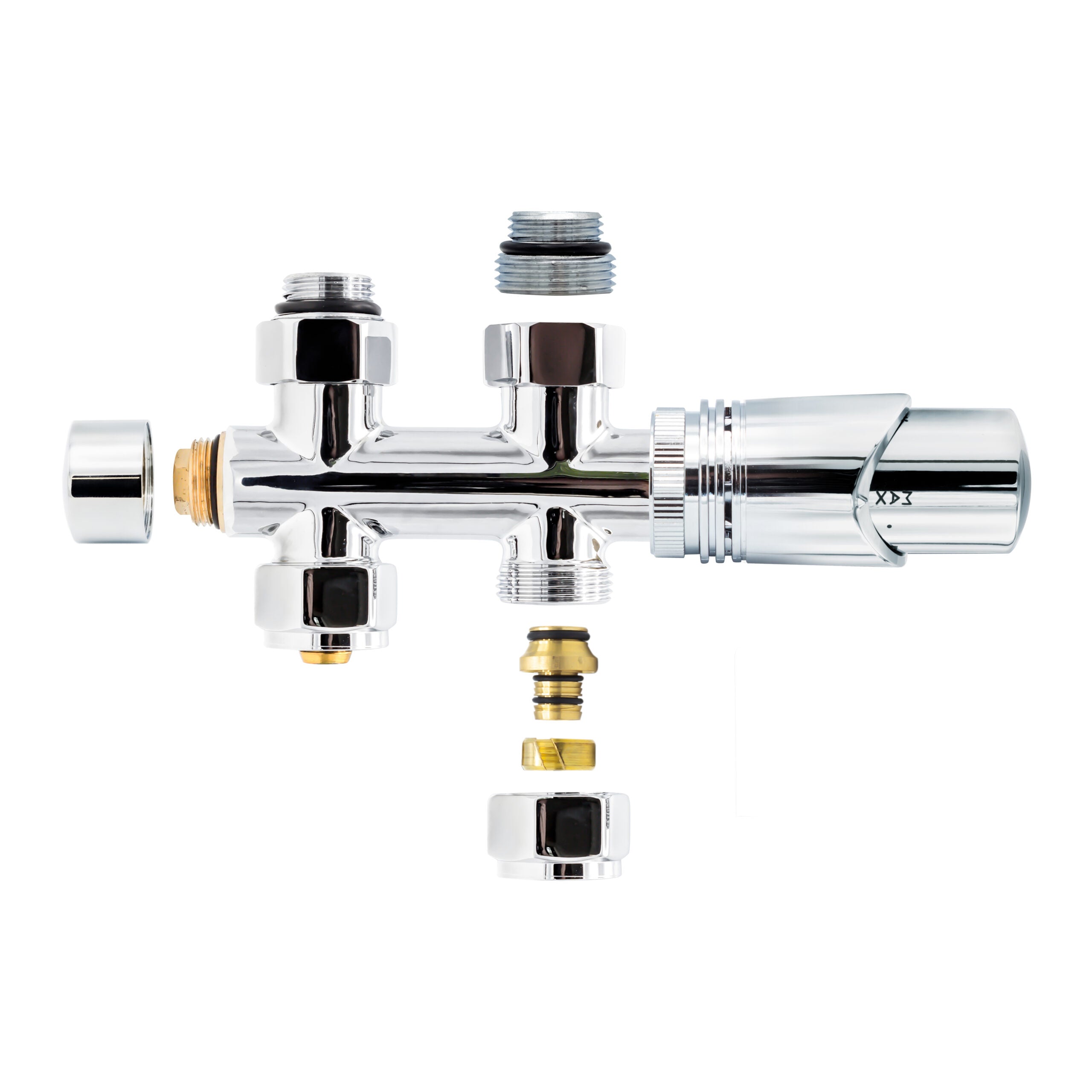 Thermostatische radiatorkraan recht chroom 1/2mx16/2 m30