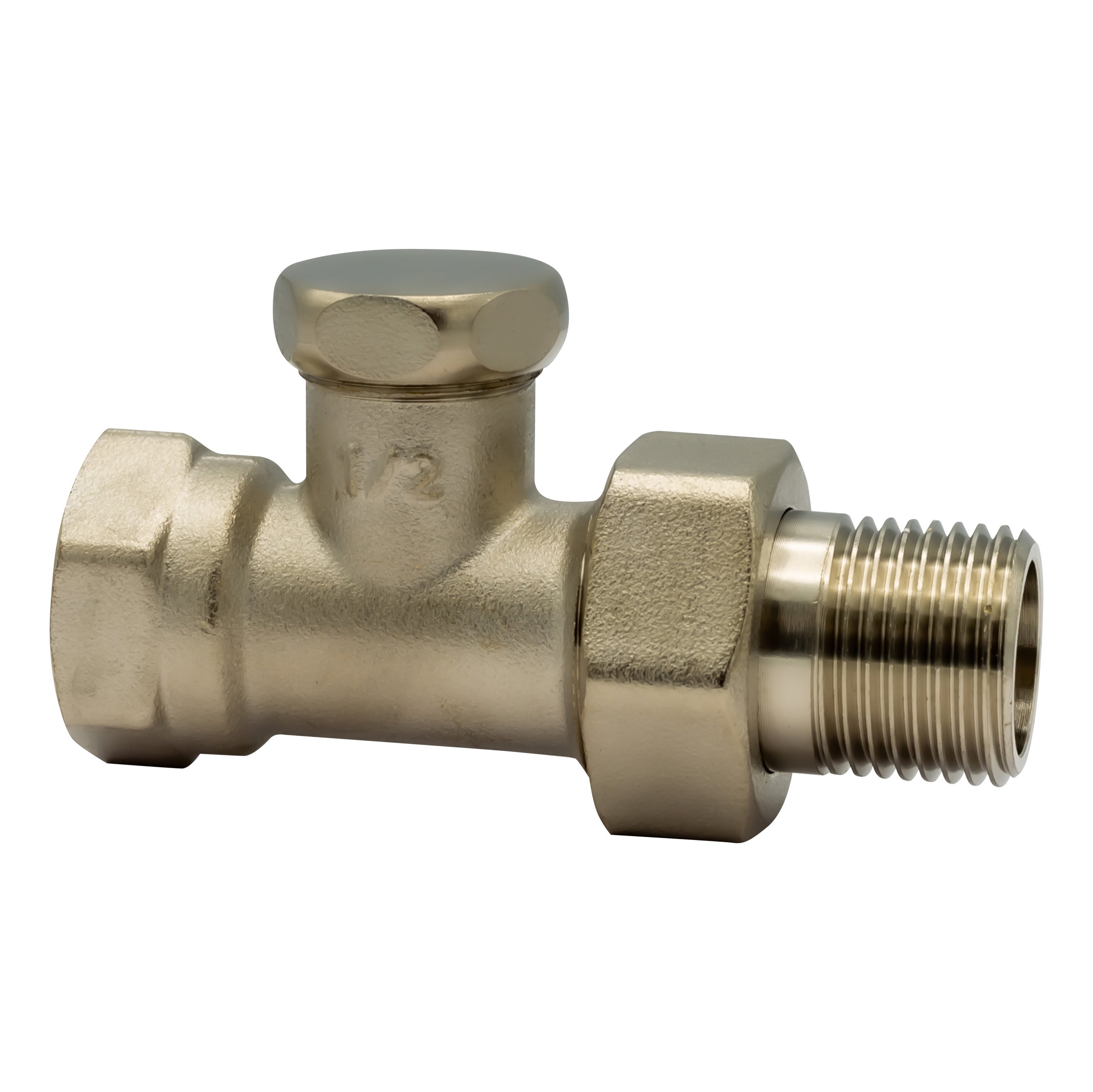 Belrad radiatorkraan - recht - 1/2"mf