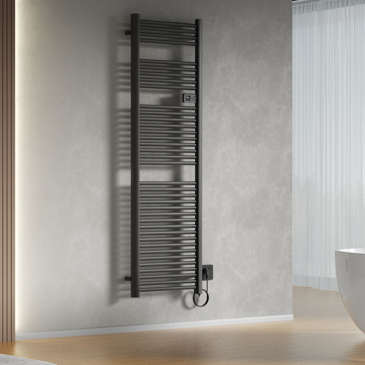 Belrad elektrische handdoekdroger - met digitale programeerbare thermostaat - smart WiFi - 1000 w - 1800 x 540x133 mm - mat z