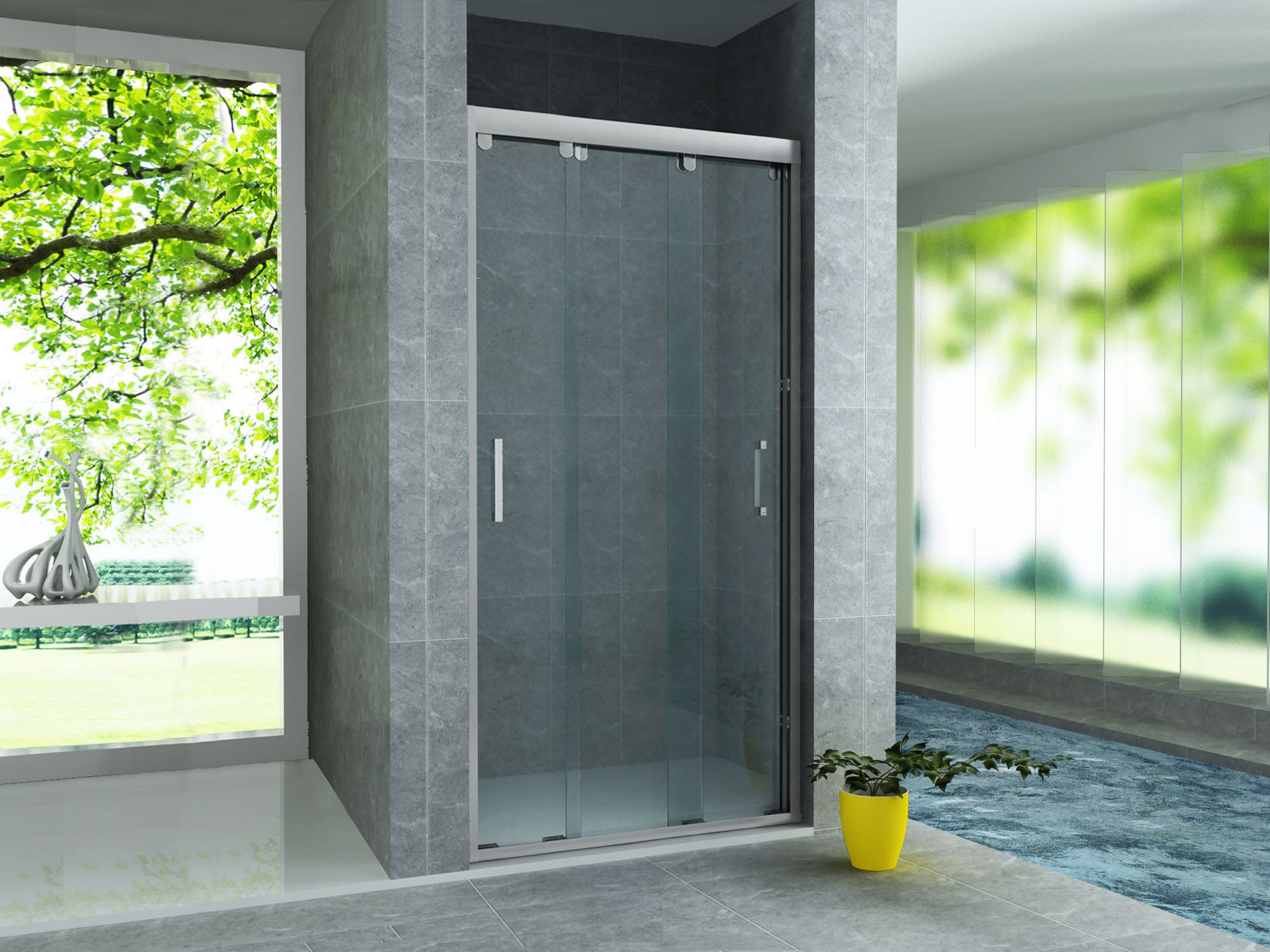 Aloni 3-delige nis schuifdeur 8mm (80x200cm)