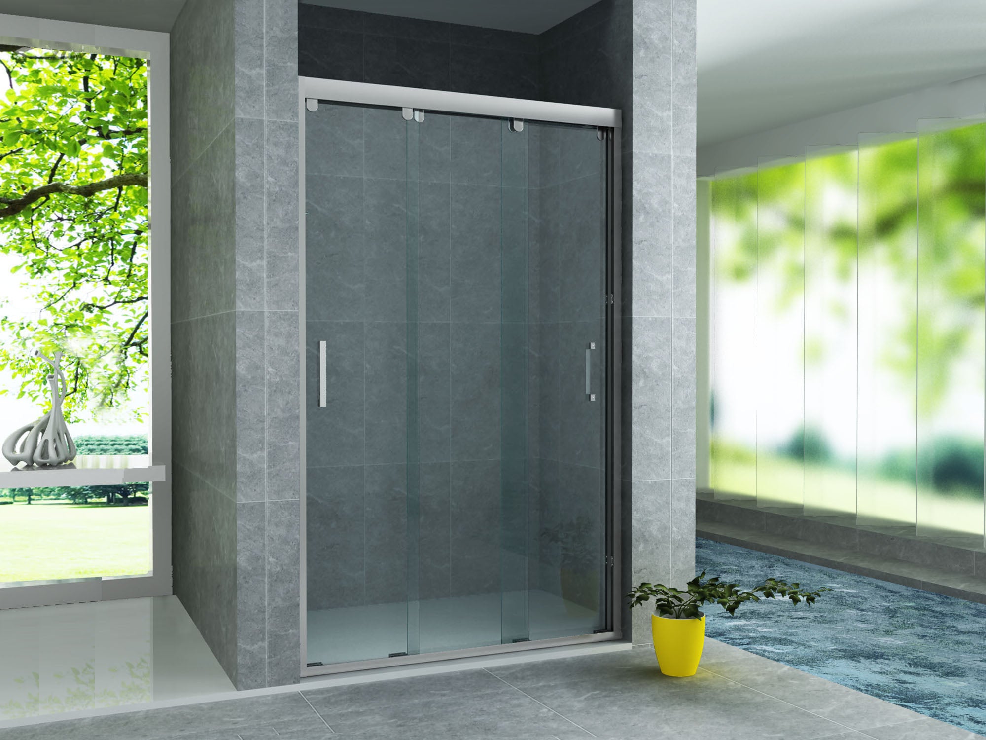 Aloni 3-delige nis schuifdeur 8mm (100x200cm)