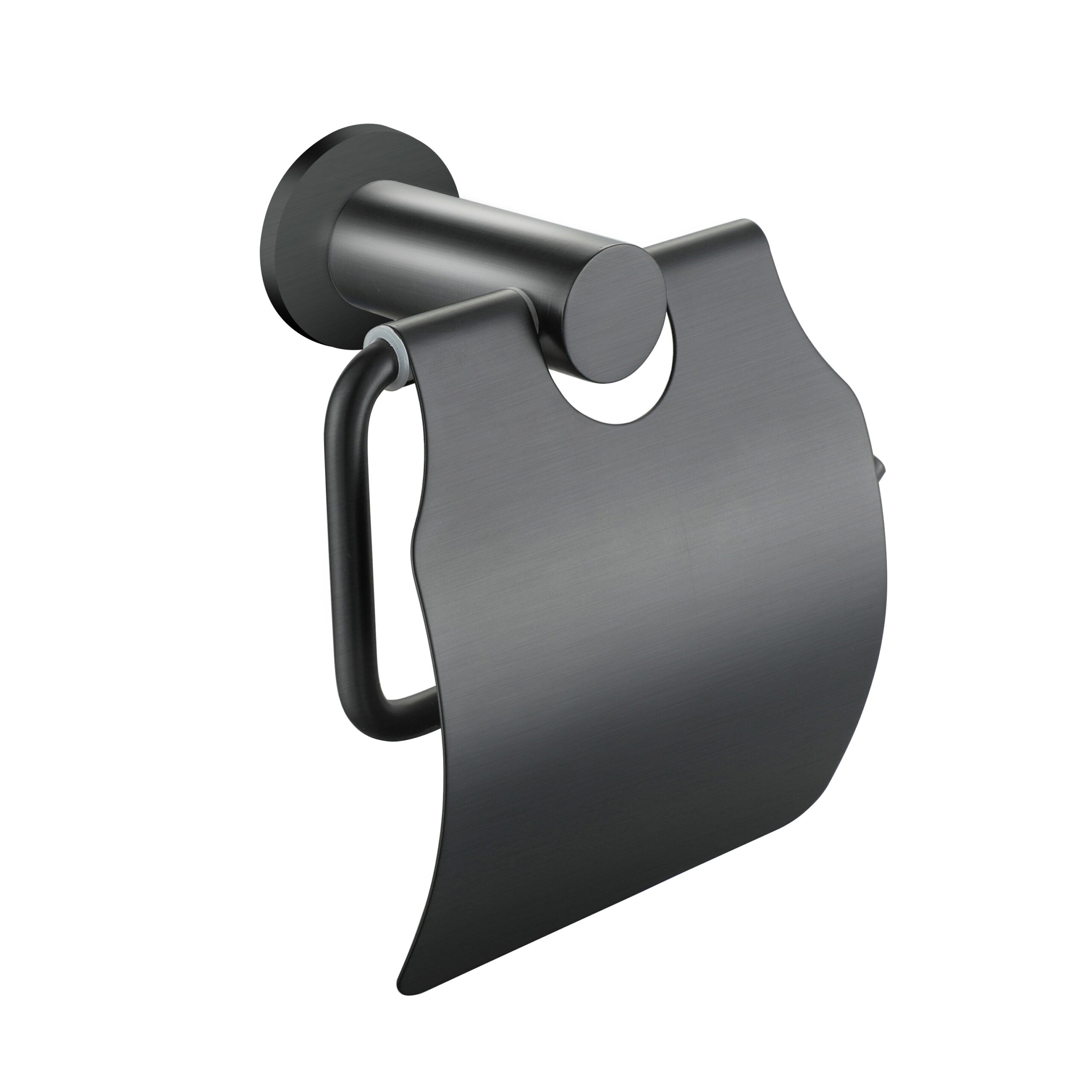 Aloni toiletrolhouder met klep - gunmetal