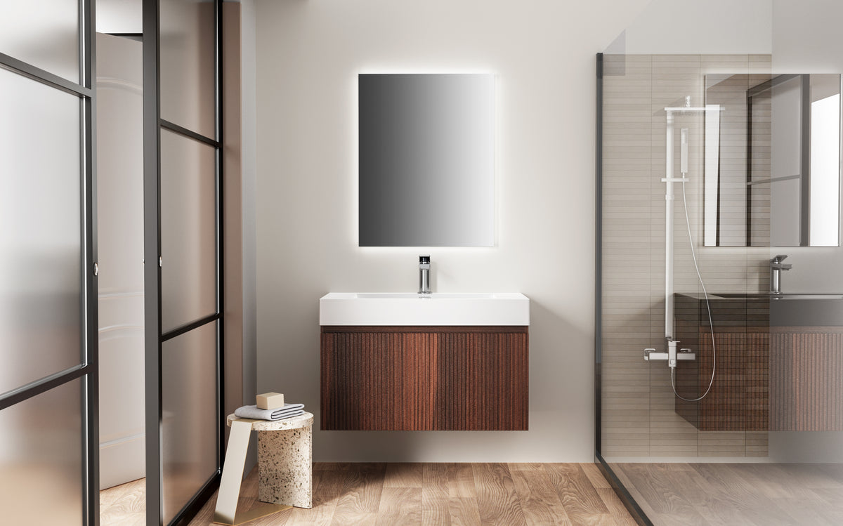 Aloni ela wastafelonderkast - 1 lade - greeploos - soft close – 80x40x45 cm - wenge, sfeerbeeld