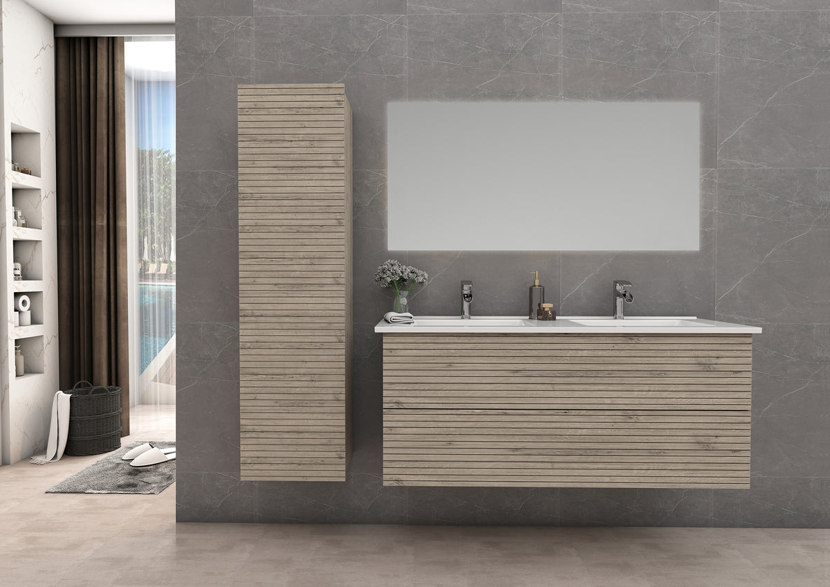 Aloni Elite onderkast met horizontaal reliëf (120cm) - licht hout