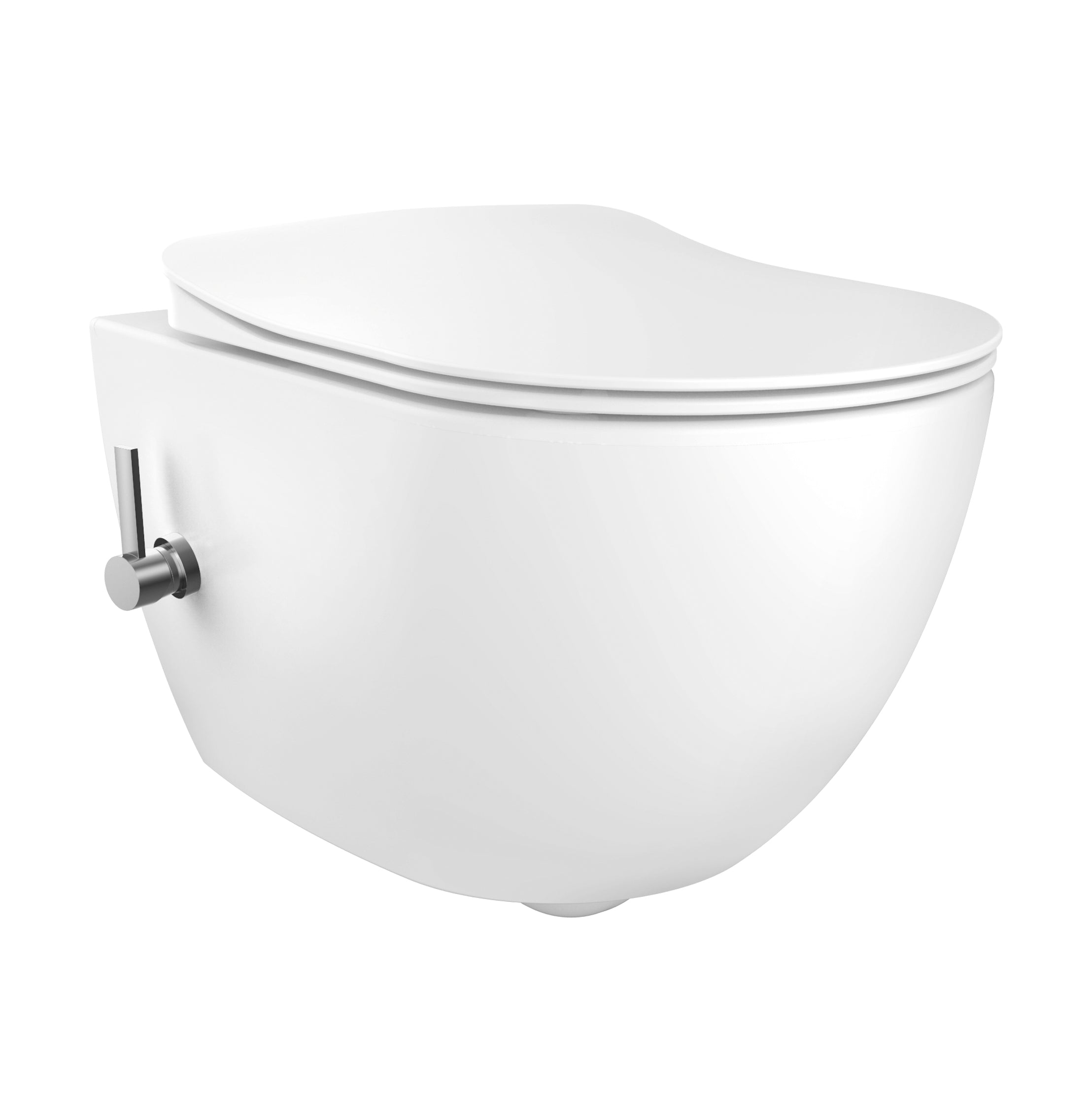 Design rimoff ophang wc met rvs sproeier (bidet) + koud/warm waterkraan - wit